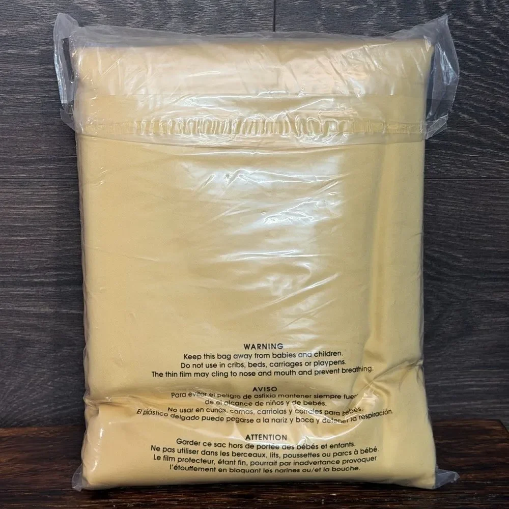 The Company Store Legends Smooth Wrinkle-Free Sateen Flat Sheet King Yellow NWOT